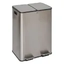 Poubelle de tri 2 bacs 30 l métal inox