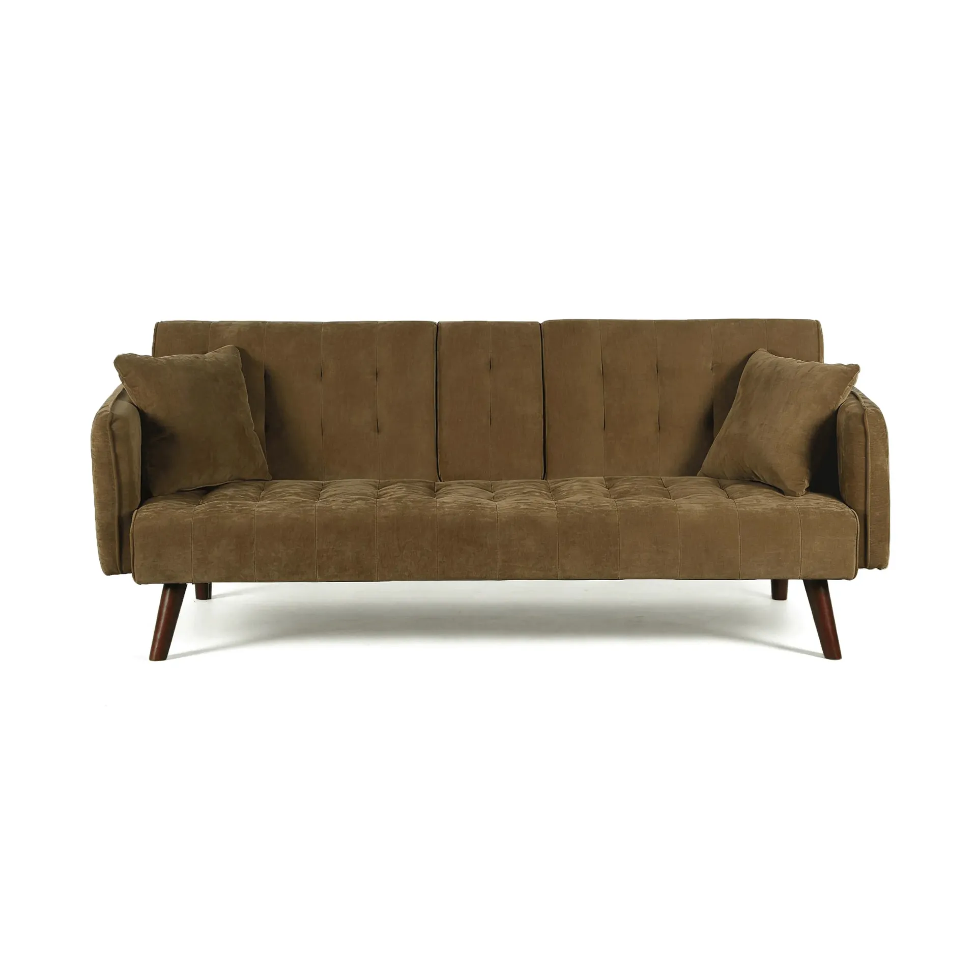 Canapé droit convertible 3 places tissu kaki