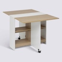 Table à manger pliante 4 places L. 120,5 cm blanche