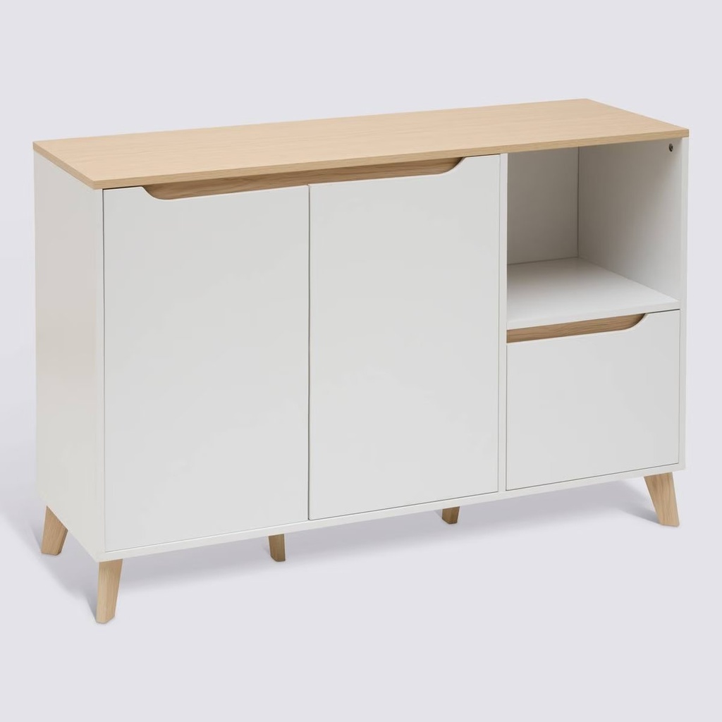 Buffet 2 portes 1 tiroir L. 120 cm blanc