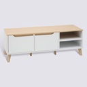 Meuble TV bas 2 portes L. 120 cm blanc