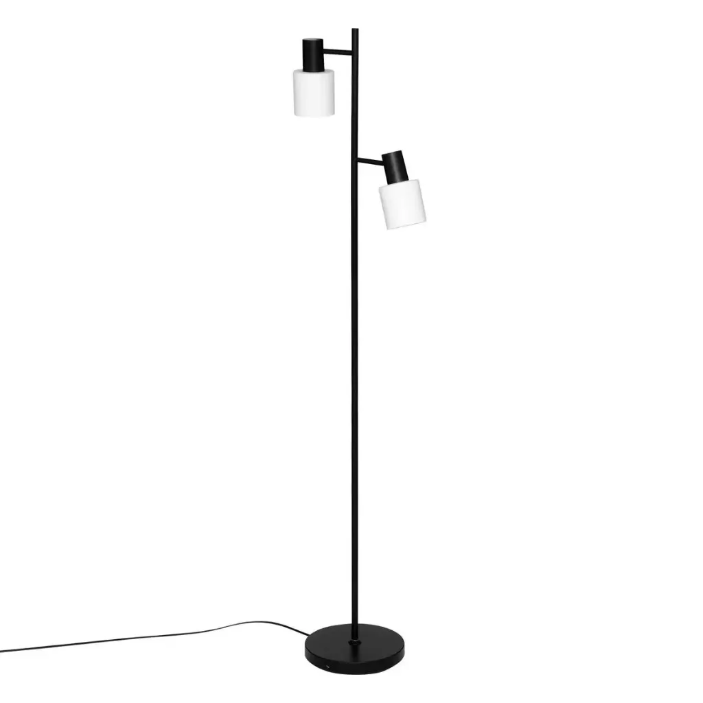 [200029A] Lampadaire droit 143 cm métal noir