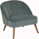 Fauteuil velours vert céladon