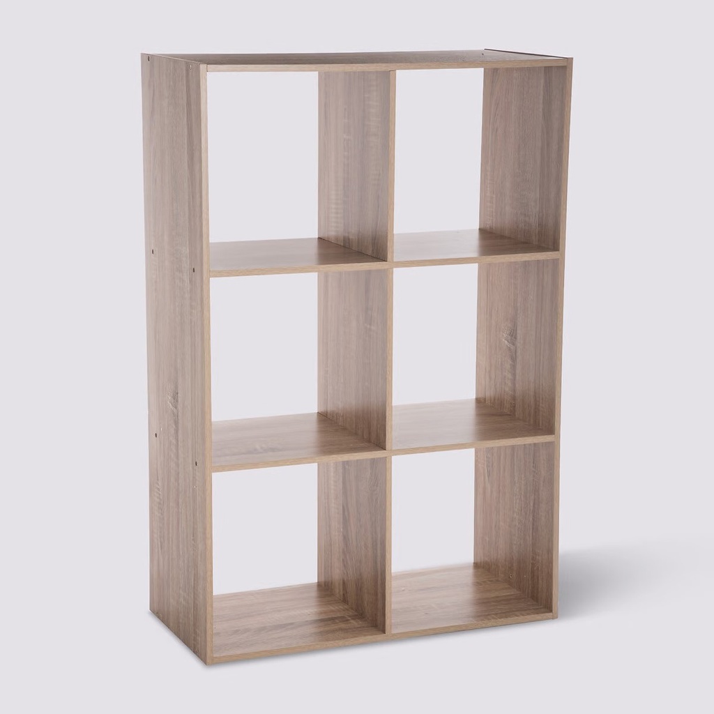 [138909] Étagère de rangement 6 cases coloris naturel